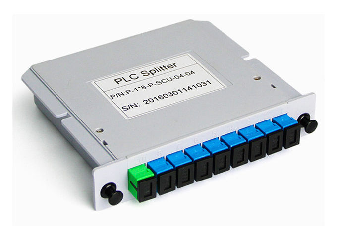 تقسیم کننده PLC کاست فیبر نوری 1x8 SC UPC در جعبه فیبر نوری 1
