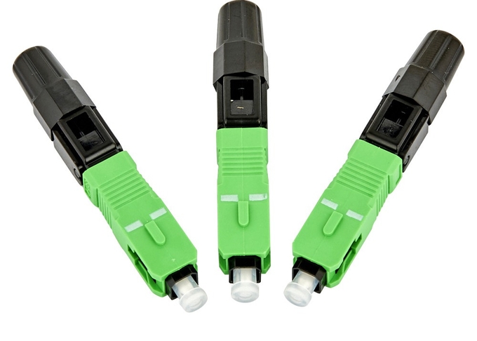 اتصال سریع فیبر نوری SC APC، کانکتور سریع سبز رنگ مونتاژ سریع 1