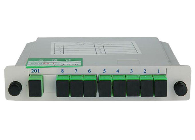 جعبه شکاف فیبر نوری SC APC 1x8 Plc ، شکاف کننده LPC کاست فیبر نوری 0