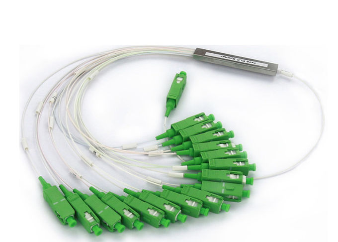 مینی لوله فولادی PLC 1x16 شکاف کابل فیبر نوری، تقسیم کننده 1M برای کابل فیبر نوری 0